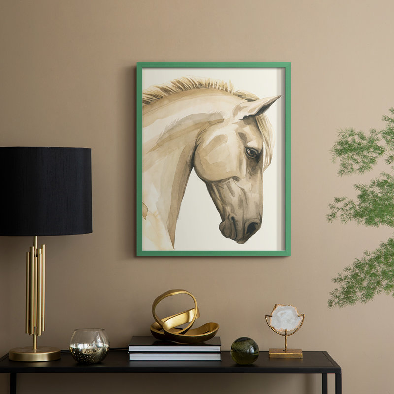 Golden Palomino I, reproduction encadrée - bois massif, H 21 po x l 17 po, Vert