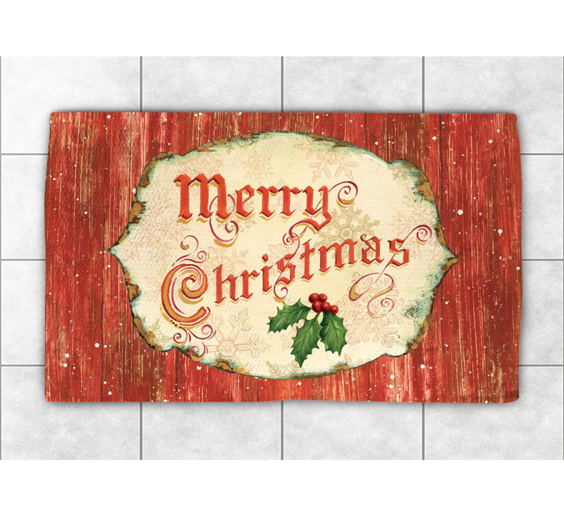 Merry Christmas Chenille Indoor Rug