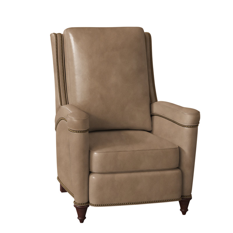 Mayes Recliner, Mahogany, Corinthian Cherry Genuine Leather, French Natural