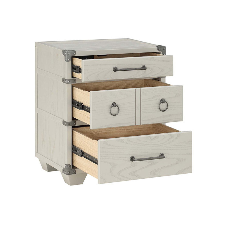 Table de chevet Orharmon avec USB, finition grise