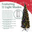 Arbre de Noël artificiel épinette enneigé 6 pi avec 250 lumières DEL, 618 pointes de branches givrées réalistes, pommes de pin et support - arbre de Noël 3 pièces facile à assembler