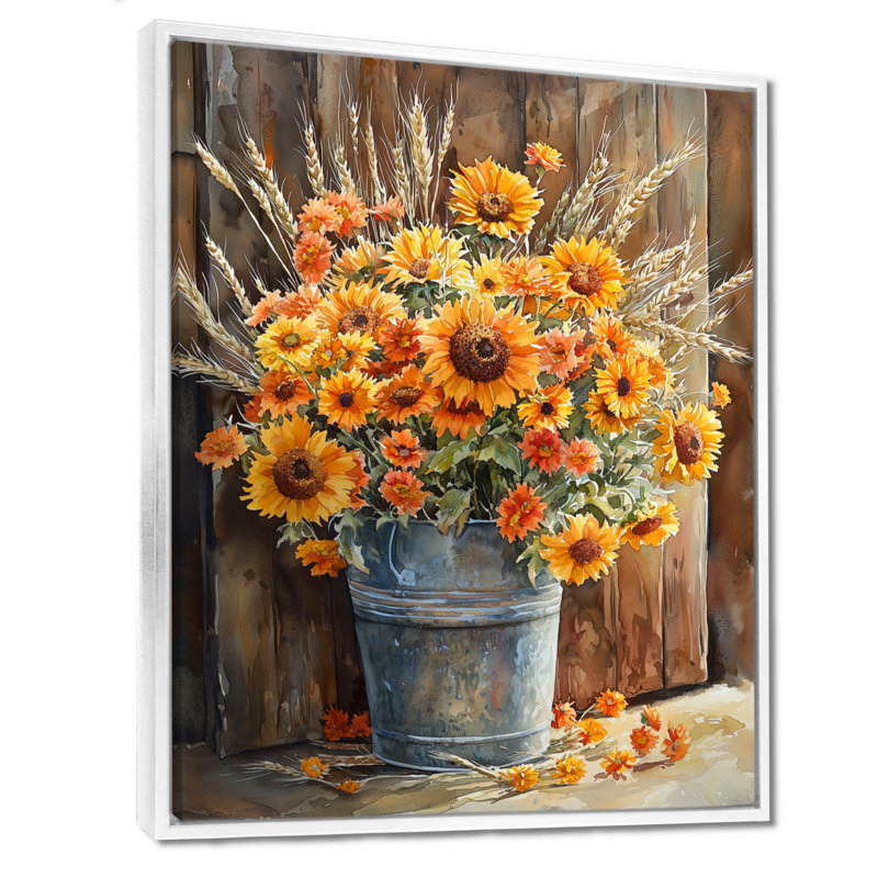 Ramona - Salon d'art mural floral, H 40 po x l 30 po, Impression encadrée flottante, Blanc