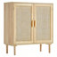 Armoire en rotin avec 2 portes magnétiques et tablettes réglables-106667682