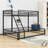 Metal Bunk Bed With Ladder And Guardrails-158494430-158494431