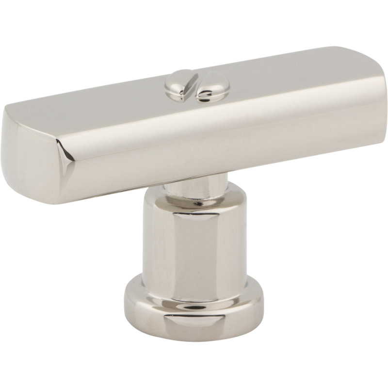 Everitt 4.44" Length Bar Knob, Polished Nickel