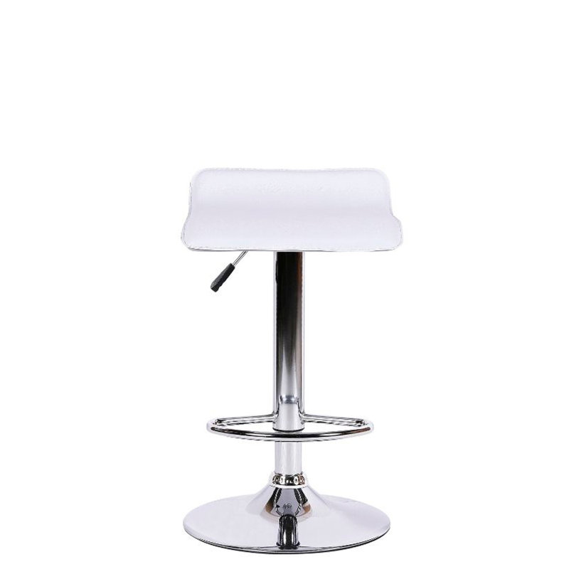 Tabouret de comptoir à hauteur ajustable Dric avec structure en métal, Blanc
