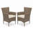 Set of 2 Cream Wicker Patio Dining Chairs with Cushions, All-Weather PE Rattan Armchairs, Wingback Design Seating for Patio, Garden, Deck, Balcony, Poolside-968094755