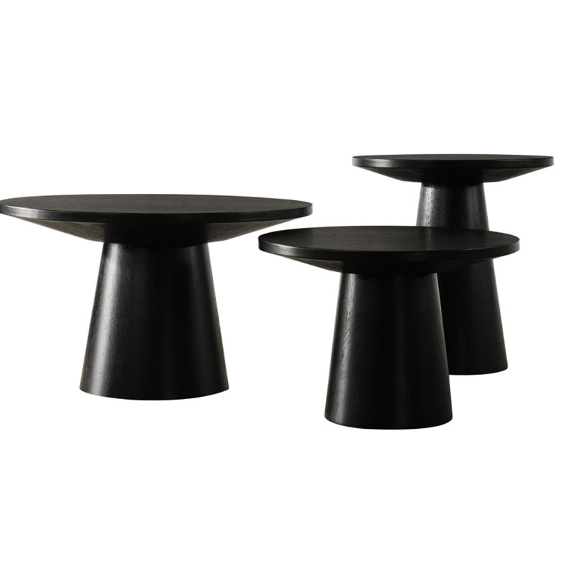 29” Round Black Coffee Table