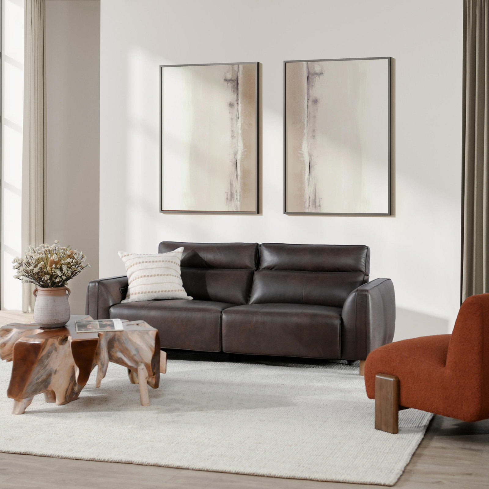 Conway 89" Genuine Leather Reclining Sofa