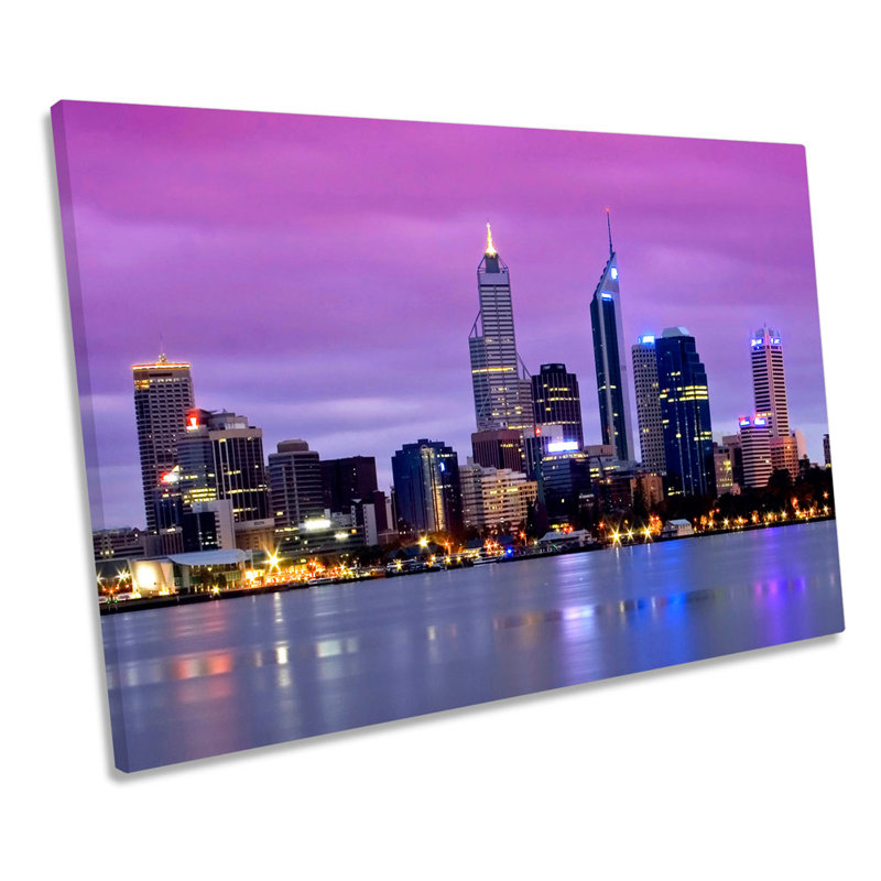 Perth City Skyline Australia - Wrapped Canvas Print, 30.5cm H x 45.7cm W x 2cm D
