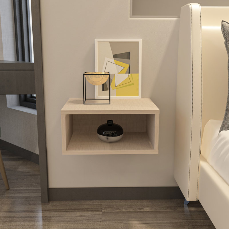 Damaree 45cm W Bedside Table, Cotton Beige