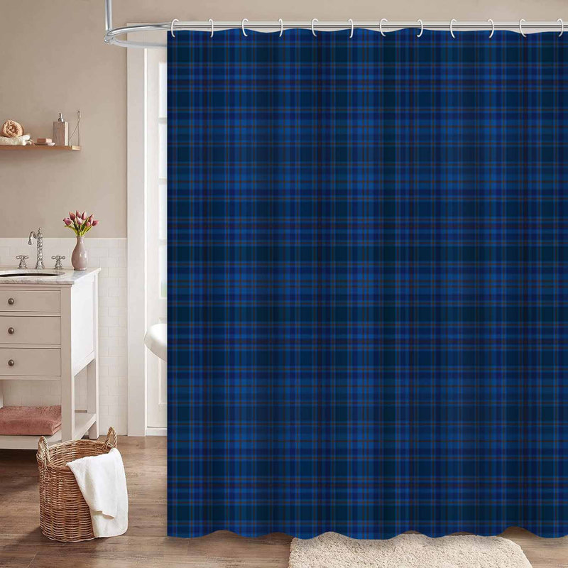 Rideau de douche tartan avec 12 crochets, 72" L x 72" W