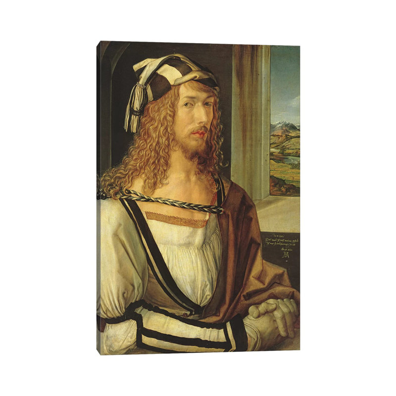 Self Portrait With Gloves by Albrecht Dürer - Wrapped Canvas Painting, 30.48cm H x 20.32cm W x 1.91cm D