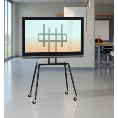  Heavy Duty Commercial Mobile Rolling Tv Stand With Locking Wheels For Up To 86" Flat/Led/Lcd/Oled Tvs Max Vesa 600 X 400Mm
