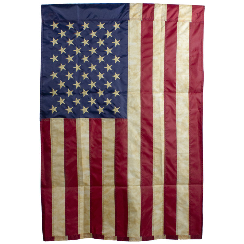 Drapeau de jardin américain brodé teint thé, H 40 po x l 28 po