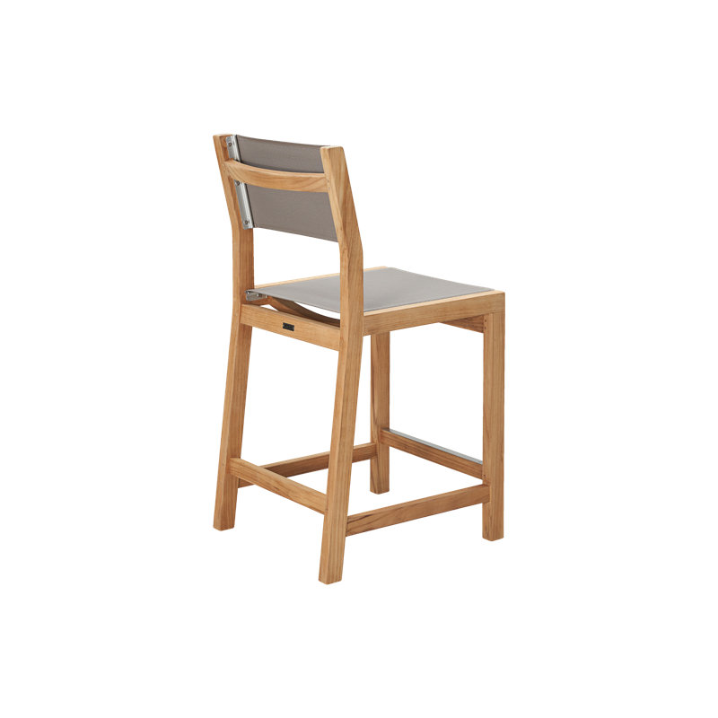 Pearl Teak Outdoor Counter Height Chair, Taupe