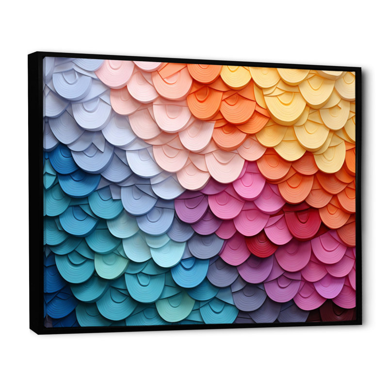 " Opt Harmonious Spectrum II ", Black Floater Framed, 24" H x 32" W x 1" D