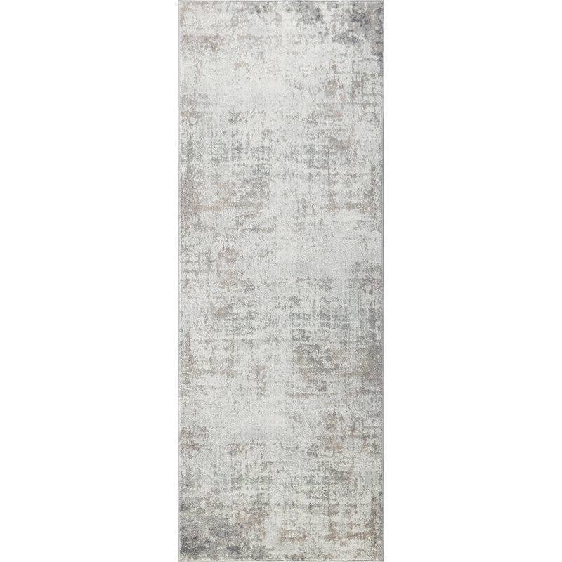 Modern Abstract Cream/Brown/Green, Runner 80 x 220cm