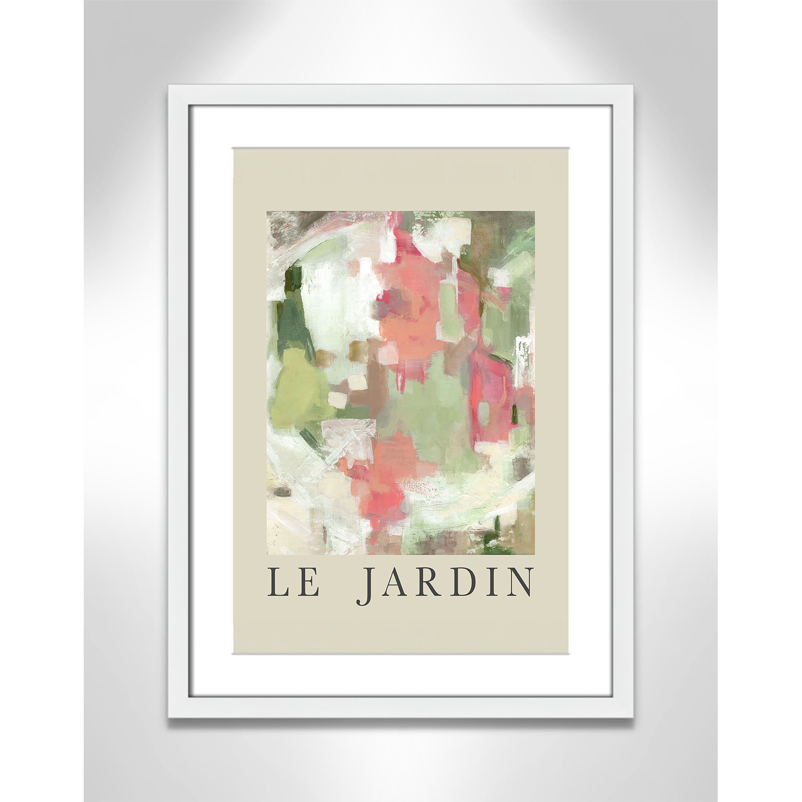 Riya "Le Jardin" Print by Carol Robinson, White Single Picture Frame, Yes, 23" H x 17" W x 1.25" D