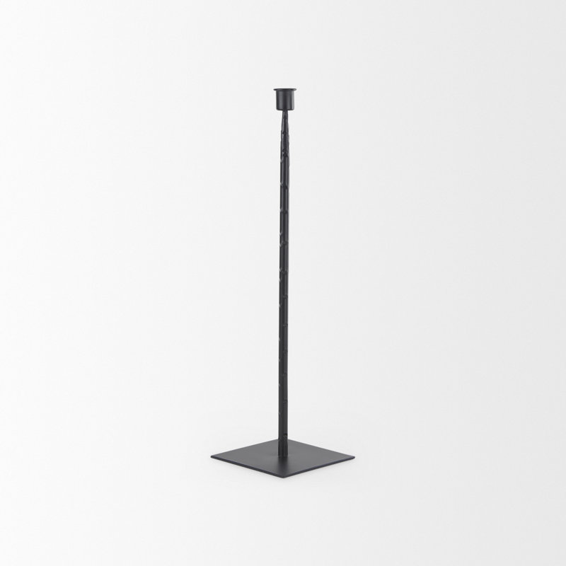 Bougeoir de table en métal, Noir, H 18 po x l 5 po x P 5 po