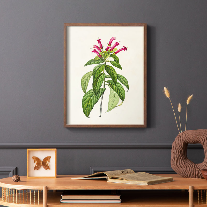 «Pretty Pink Botanicals», reproduction encadrée en bois massif, Brun, H 14 po x l 11 po