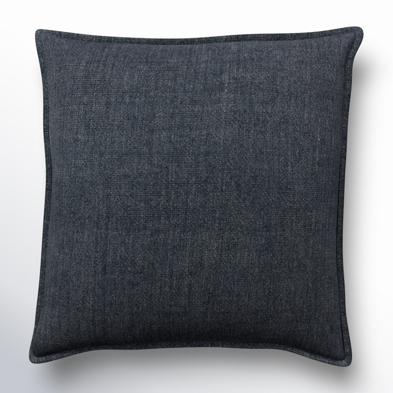Dark Blue 20" x 20" Linen Reversible Square Throw Pillow