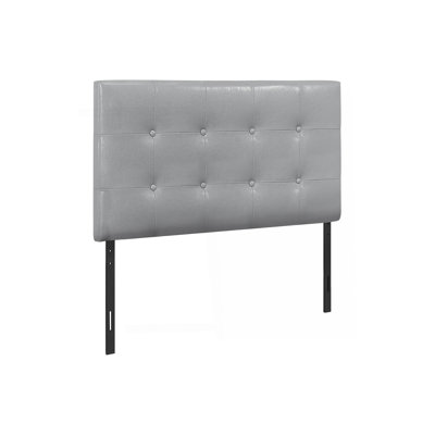 Bed, Headboard Only, Twin Size, Bedroom, Upholstered, Grey Leather Look, Transitional
