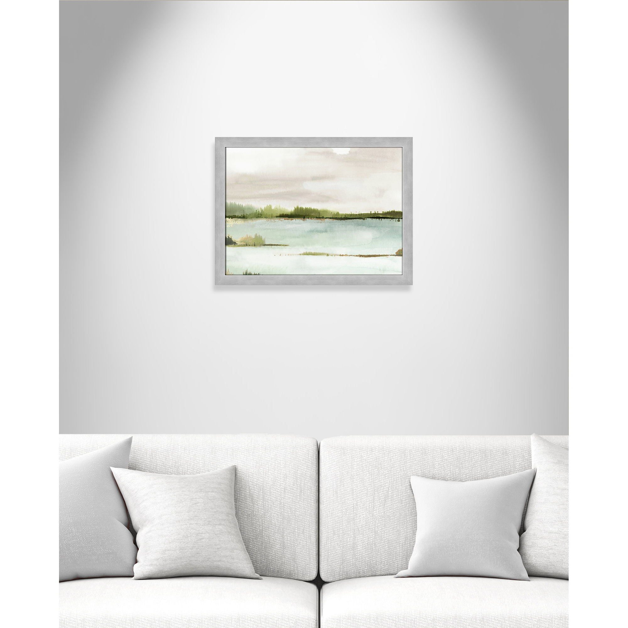 Silent Lake, Matte Silver Framed, 18" H x 24" W x 1.12" D