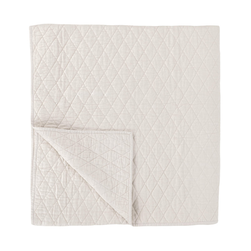 Lana 100% Cotton Queen Quilt in Ivory, Queen Quilt 
