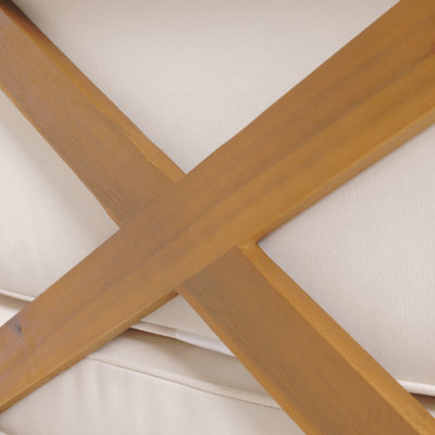 Banc de coin gauche à dossier en X, beige