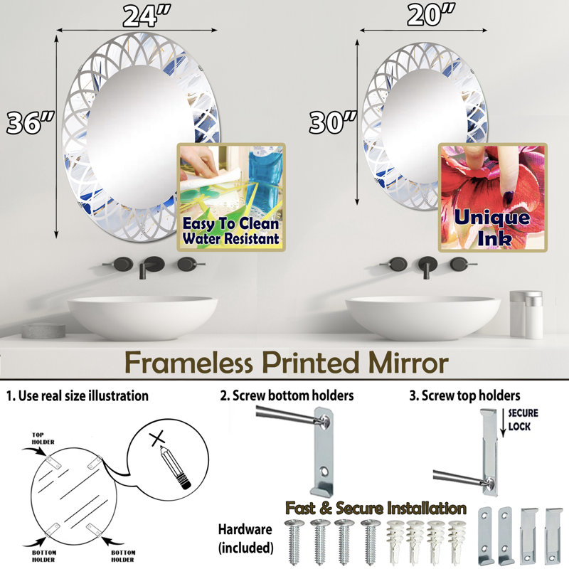 Miroir mural Flaubert, 30 po x 20 po