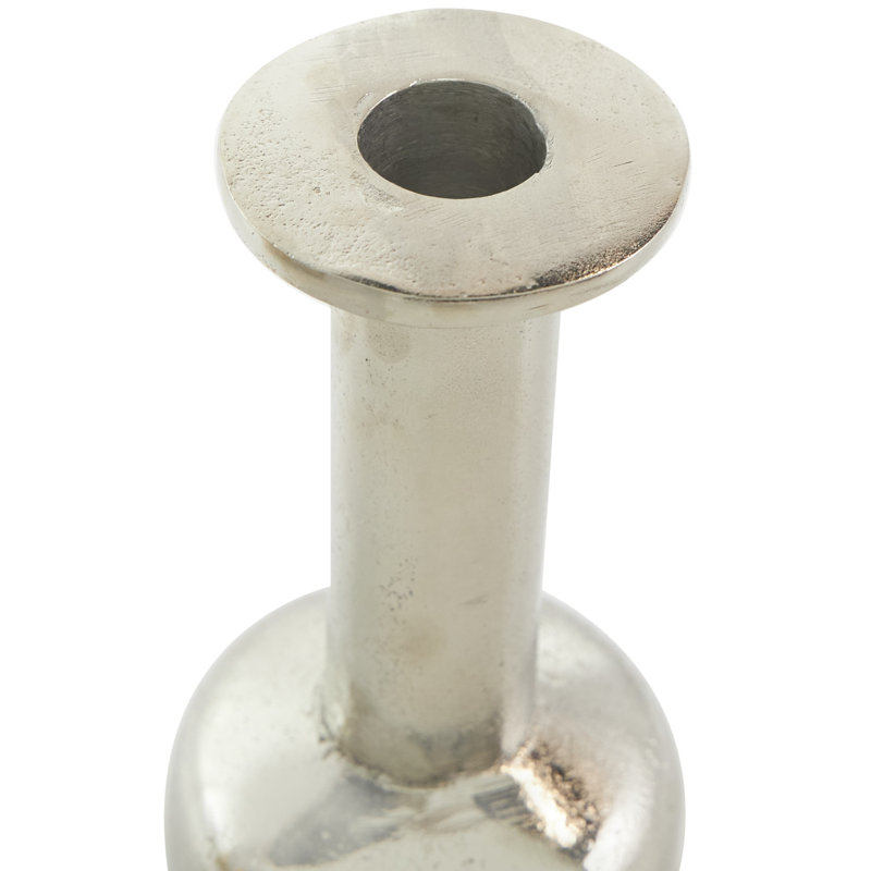 Galia 8.25'' H Aluminum Tabletop Candlestick, Silver