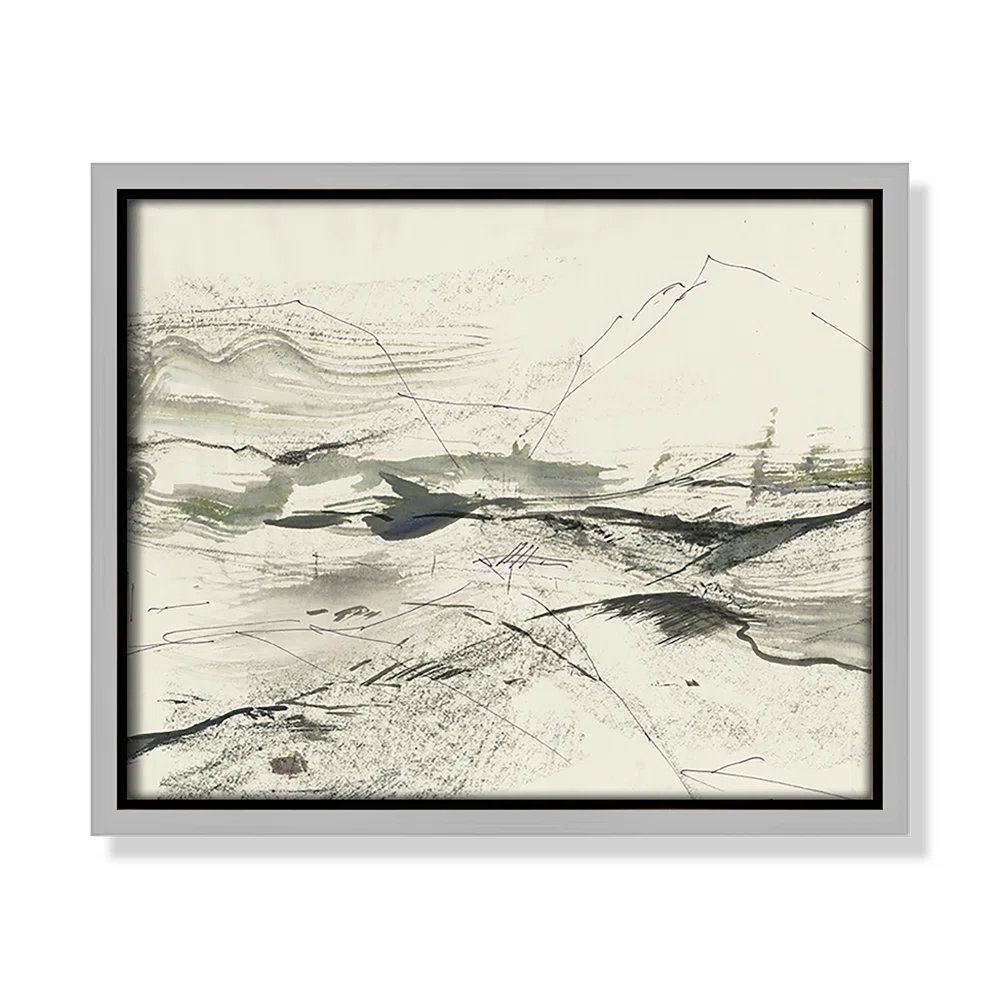 Green Sketches by PI Studio, No Mat, Silver Floater Framed, 9.5" H x 11.5" W x 2" D