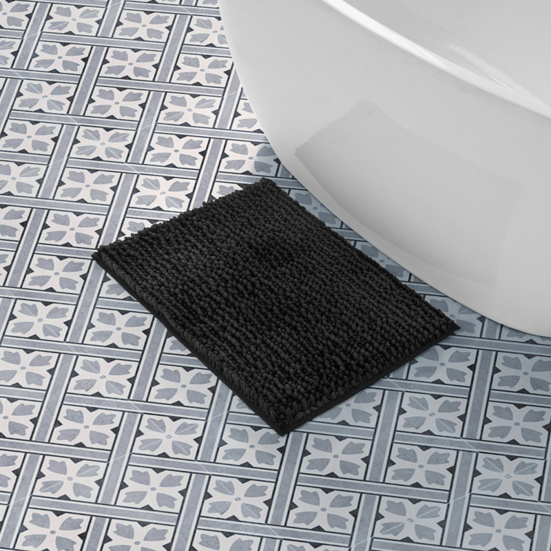 Laura Ashley Butter Chenille Bath Rug, 17" W x 24" L, Blush