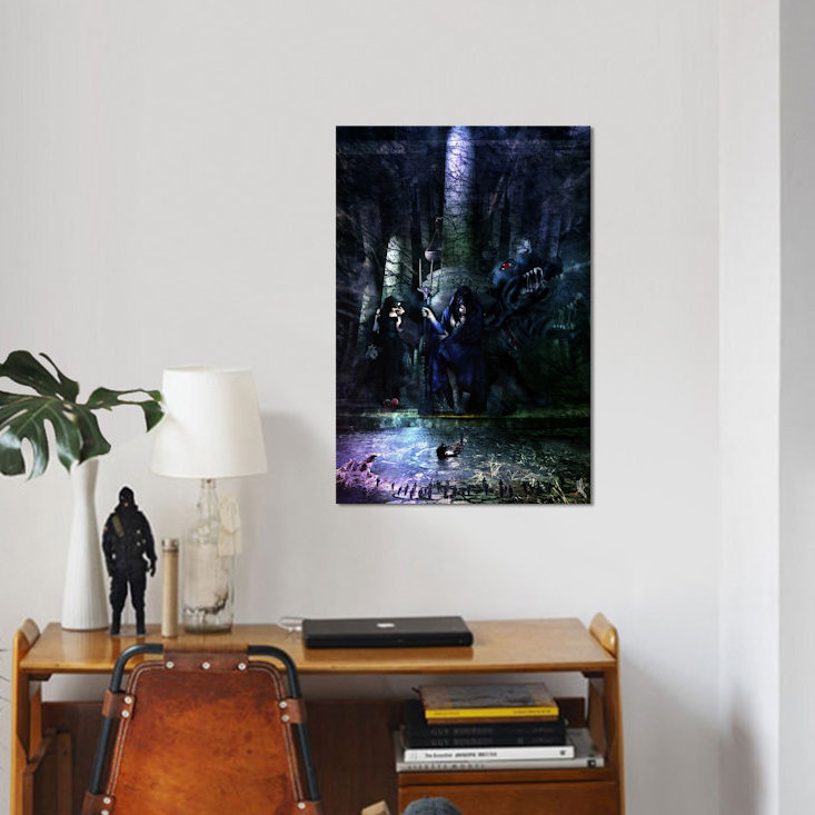 « hades », impression sur toile, H 26 po x l 18 po x P 1,5 po, Toile tendue, Pas de tapis