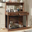 Cage pour chien avec 2 tiroirs de rangement et portes de grange coulissantes-746354475