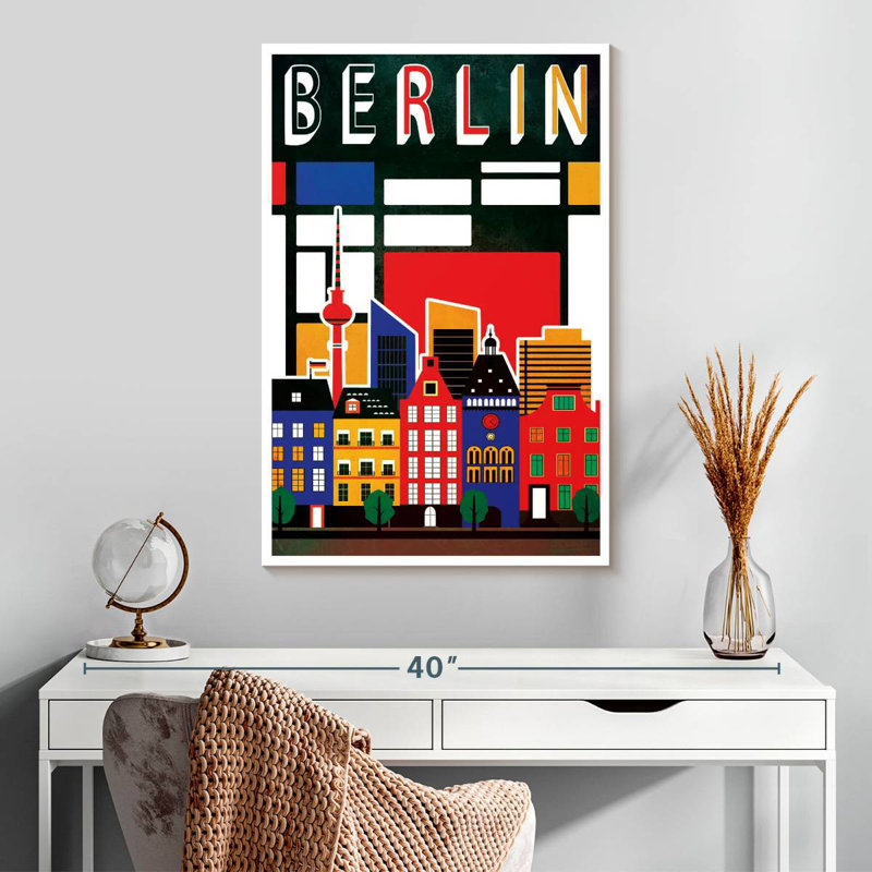 Affiche rétro de Berlin, Berlin, H 30 po x l 20 po