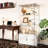 White Double-Door, Four-Tier Storage And Display Cabinet; Remote-Controlled Ambient Lighting; Adjustable Legs; Multi-Functional Living Room Wine Cabinet And Filing Cabinet.-861824189