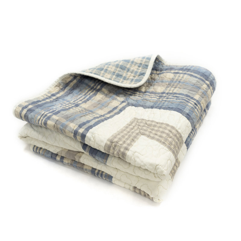 Jeté matelassé en coton brodé Donna