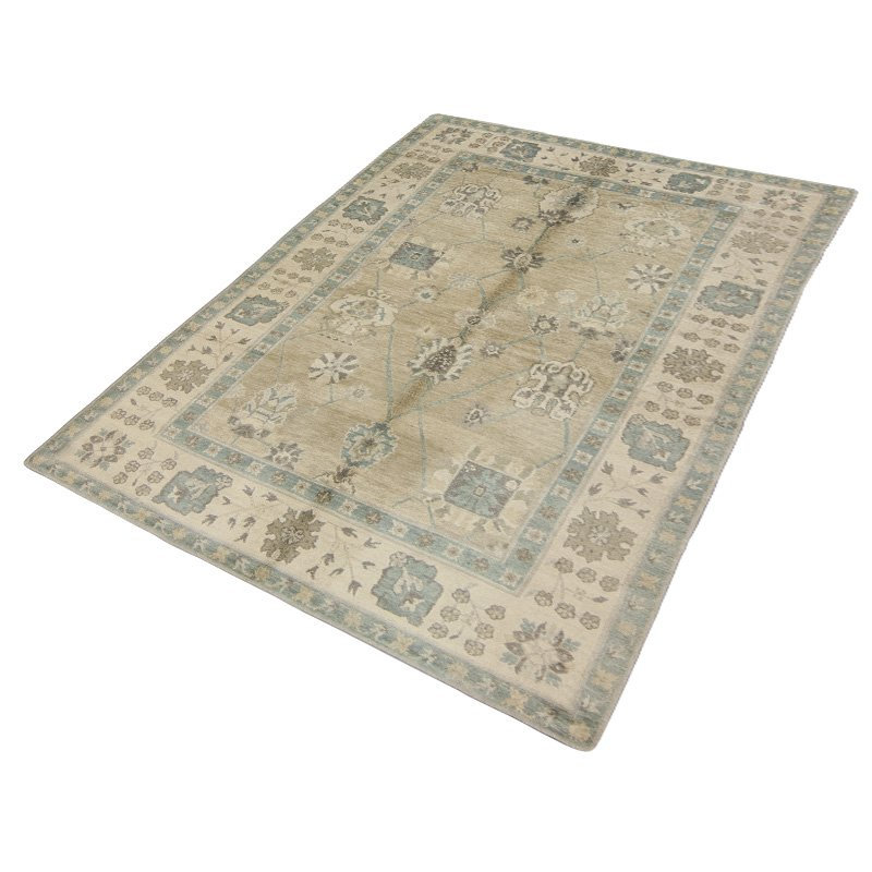 Dorset Wool Floral Area Rug in Blue/Neutral/Taupe, Rectangle 8' x 10'