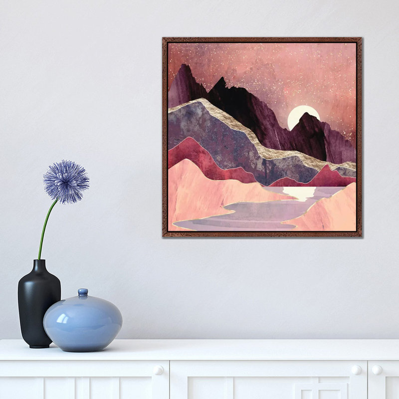 Blush Vista - Print on Canvas, 45.72 cm H x 45.72 cm W, Brown Framed