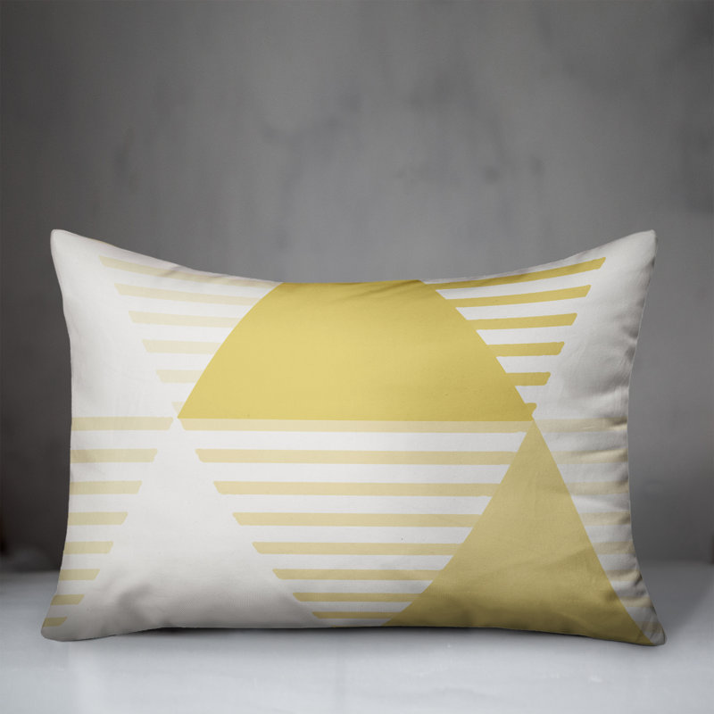  Coussin intérieur / extérieur géométrique, Jaune