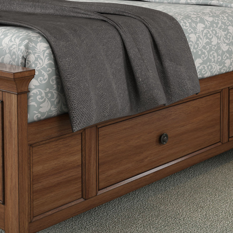 Melfa Storage Bed, Oak, Queen
