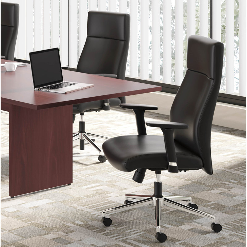 HON Faux Leather Executive Chair, Black