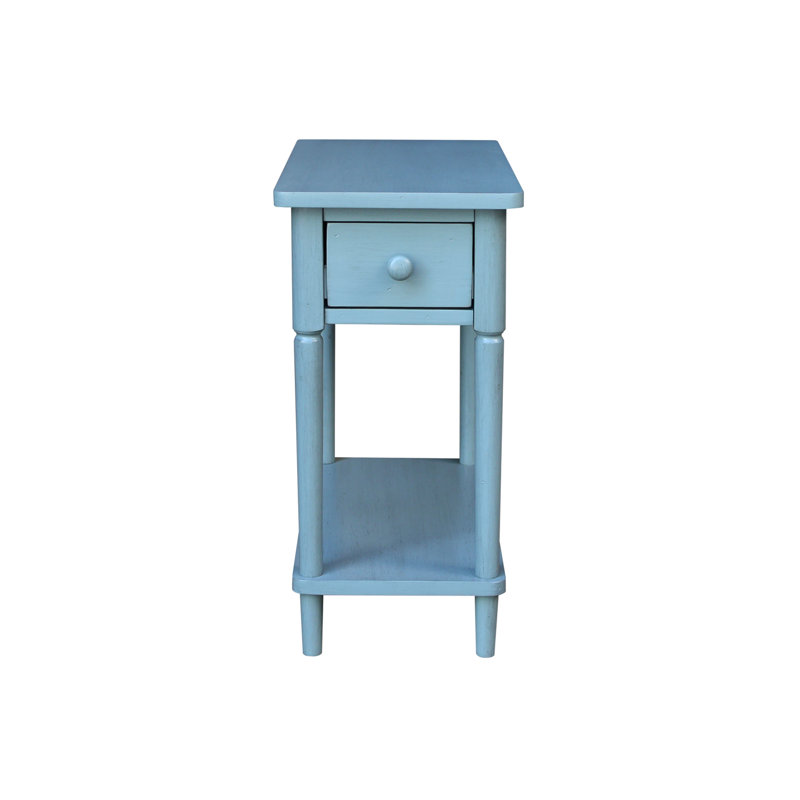 Table de bout Deboria, Bleu océan antique frotté