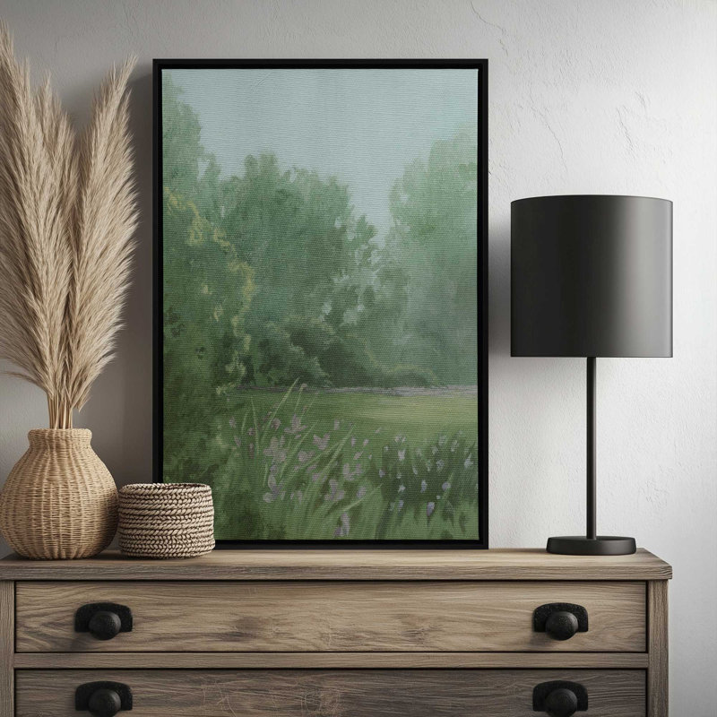 «Amethyst Iris Meadow I» par Grace Popp, reproduction d'art sur toile, Cadre flottant sans passe-partout, H 18 po x l 12 po