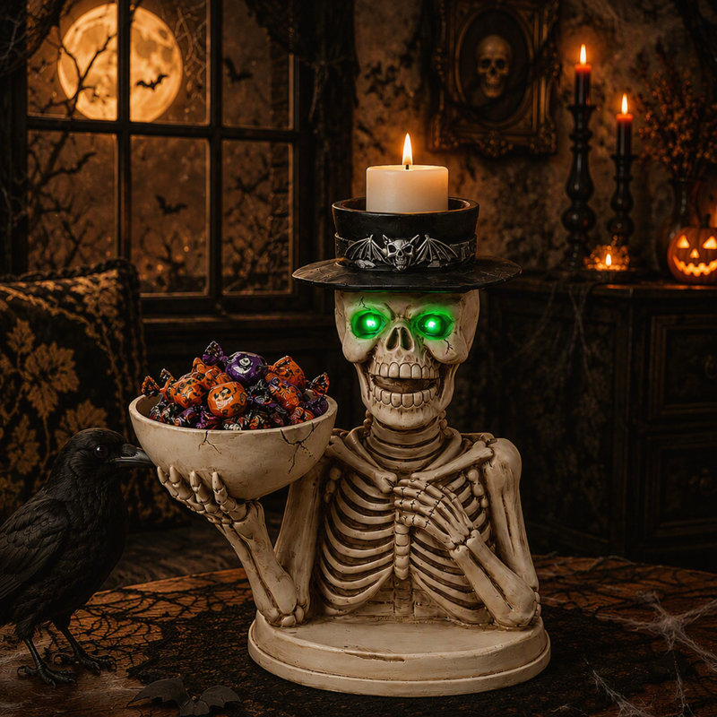 Resin Figurine / Sculpture Decorative Object, 11.81" H x 11.02" W x 7.87" D, Blanc et noir