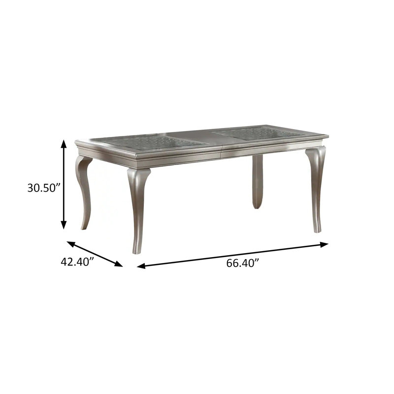 Table de salle à manger l 66,4 po, argent