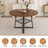 47" Extendable Round Table with Storage – Walnut Finish, Metal Frame, Seats 4-8
