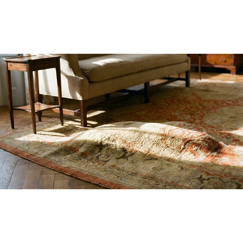 Tapis antique antique grand médaillon noué Amritsar